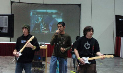 　ゲーム「Rock Band」と「Guitar Hero」もまたMegaConで展示されていた。