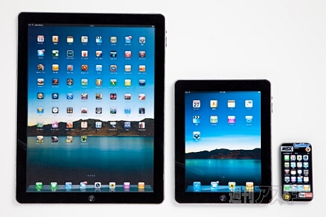 　週刊アスキーはAplleという会社の大画面タブレット「iPadL」を独占入手したと報じている。16インチ液晶搭載の巨大タブレットで、解像度は1600×1200ドットだ。