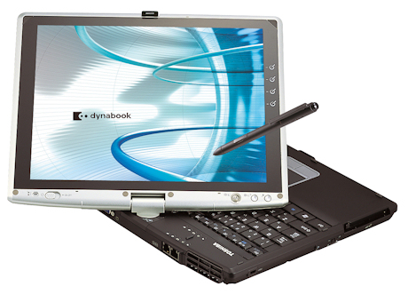 　東芝が2003年12月、企業ユーザー向けに発売したタブレットPC「dynabook SS M200」は、OSにWindows XP Tablet PC Editionを搭載。同社が独自で開発した、タブレットペンで手書き入力できるソフトウェア「TOSHIBA Input Aid」を備える。大きさは高さ36.9mm×幅295mm×奥行き249mm、重さが約2.1kgとなる。価格は当時40万260円だった。現在は販売されていない。