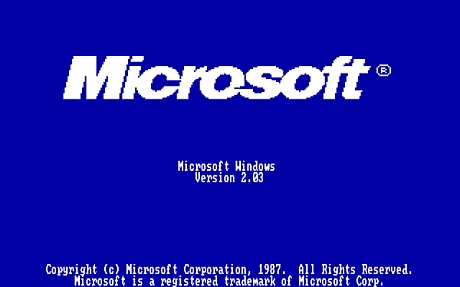 　1987年11月1日にリリースされた「Windows 2.03」。
