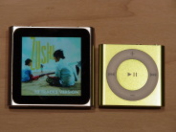 写真で見る新「iPod shuffle」「iPod nano」--シンプルな12.5gか21.1gの高機能か