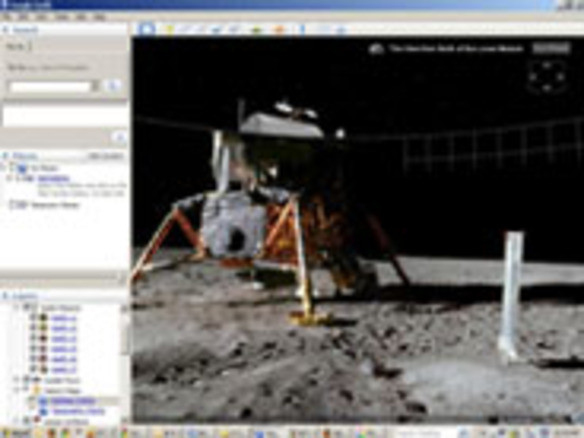 フォトレポート：絵で見る「Moon in Google Earth」--月面写真や月飛行計画の概要を表示