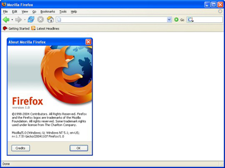 　Firefox 1.0が2004年にリリースされた頃には、新しいFirefoxロゴでイメージも刷新された。