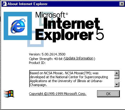 　Internet Explorer 5.0は1998年9月にリリースされた。DHTMLのサポートを拡張し、より洗練されたパーソナライズ機能が備わった。
