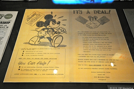　1941年、米漫画映画家組合に所属するDisney Studiosのメンバーと、同スタジオの間で、ストライキが勃発した。何週間も続いたストライキが終了したのは、「Walt（Disney）が南米を親善訪問している間」だったという。Disney Studiosは米連邦調停官から厳しい条件を課せられた上で営業を再開し、再編された企業構造の中で再び制作を開始した。

　「制作の手順が変わったこと以上にストレスが大きかったのは、ストライキが人間関係に及ぼした影響だった。このストライキは長い間、Disney Studiosの歴史における痛ましい危機として記憶されるだろう。それまで友人関係にあった人々の間に、何年も忘れることができないであろう深い亀裂を残した」（同記念館）