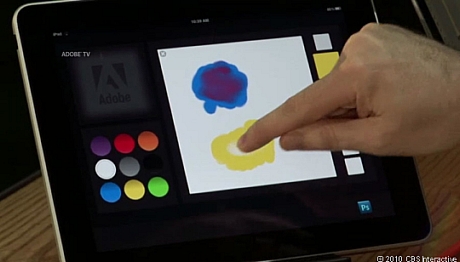 　パレットは、コンピュータ業界が用語として使い始める前は、画家が絵の具を混ぜ合わせるための板を意味していた。Lynch氏のデモにおいてiPad上で表示されたこの仮想パレットは、色を混ぜ合わせ、できた色を選択し、接続されたコンピュータで動作するPhotoshopでのペイント作業に利用される。