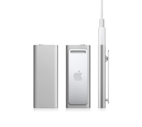 　新型iPod shuffleでは、「VoiceOver」（話しかける）が最大の特徴となっている。ヘッドフォンのボタンを押下すると再生中の曲名とアーティスト名などを読み上げる。