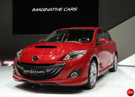 　最新モデル「Mazda 3 MPS」の車体には、マツダが各種コンセプトカーで披露してきた「流（ながれ）」スタイルが採用されている。