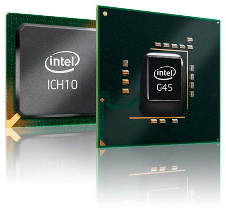 　Intelも、デスクトップ用チップセット「4 Series」を発表した。「G45」と「G43」は、新しい統合型グラフィックスチップ「Graphics Media Accelerator（GMA） X4500HD」を搭載し、高精細（HD）ビデオの再生機能を重視。HDMIやディスプレイ用新規格「DisplayPort」といったビデオ出力もサポートしている。