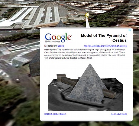 　ローマにあるケスティウスのピラミッドの3Dモデル。