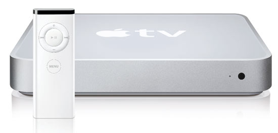 　Apple TVはこのような小型の白いリモコンで操作する。