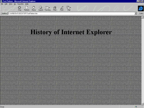 　Internet Explorer 3のツールバーはさらに洗練されたものになり、さらにカスタマイズ可能な背景が採用されている。アニメーション化された「Blue e」ロゴが新しいツールバーにおしゃれな趣を添えている。