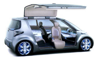 　トヨタ自動車の「Fine-X」。4輪各々に電気モーターを内蔵しているため自在な動きが可能。