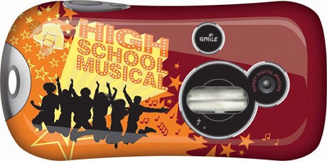 　最上位モデルの「Pix Click Digital Camera」。「カーズ」「パイレーツ・オブ・カリビアン」「High School Musical」などさまざまな人気Disneyアニメのテーマが用意されている。写真はHigh School Musicalモデル。