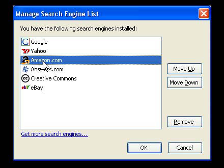 　Firefoxには検索ボックスが組み込まれているが、検索エンジンの順番を並び替えることができる。
