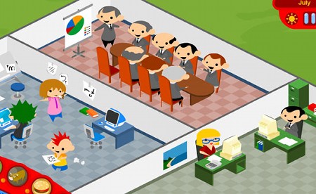 　このゲームでは、プレイヤーの一挙手一投足が、本社の社員に監視される設定になっている。