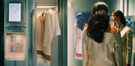 イタリアのファッションブランドPradaのために設計した「Staff Devices & Dressing Rooms」（2001年）。インタラクティブな試着室や、店員が顧客に注意を集中できるようにするためのデバイスがつくられた。