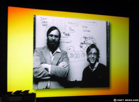　Microsoftの共同創業者Paul AllenとBill Gatesの若かりし頃の写真。