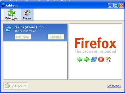 　Firefox 2では、エクステンションやテーマ（スキン）をFirefox内のコンソールで管理できる。