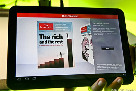　The Economistのアプリ。音声ストリーミングでそれぞれの記事を読み上げてくれる。