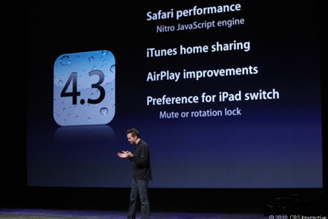 　iOS Software担当シニアバイスプレジデントのScott Forstall氏。iOS 4.3について詳細を明らかにした。