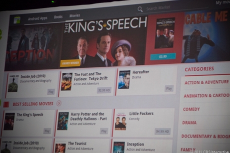 　新しい「Movies」アプリのインターフェース。30日の映画レンタルが可能になる。