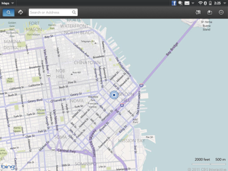 地図

　地図アプリにはMicrosoft Bingが採用されている。
