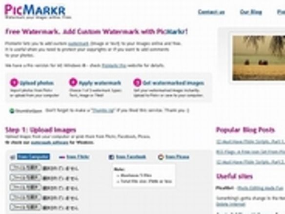 ［ウェブサービスレビュー］写真の無断転載を防ぐ透かし挿入サービス「PicMarkr」