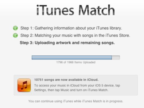 iTunes Match設定画面