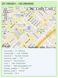 Googleのジオロケーションデータベースに表示されていたサンフランシスコにある喫茶店で使われている無線MACアドレス