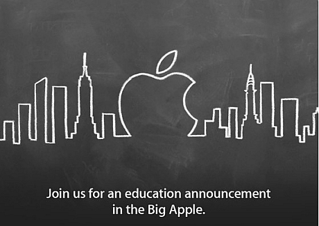 　2012年1月19日に開催された教育関連イベントの招待状。このイベントでは、「iBooks 2」が発表された。
