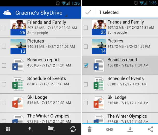 Android向けSkyDrive