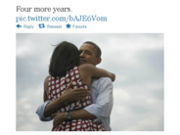 オバマ米大統領の勝利宣言ツイート、リツイート回数で過去最高に