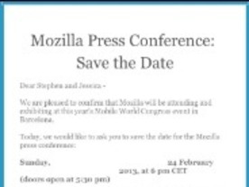 モジラ、「Firefox OS」をMobile World Congressで発表か