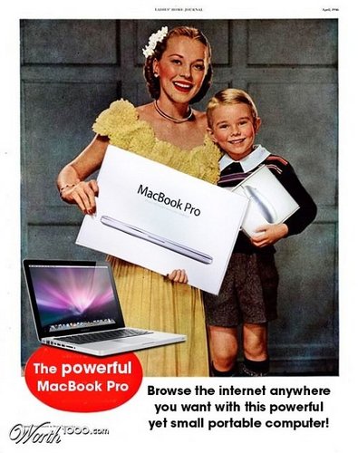 「MacBook Pro」の広告（1990年代に掲載）