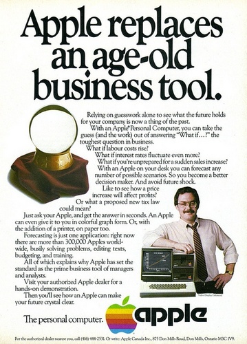 「Appleは、古いビジネスツールに取って代わる」とする広告