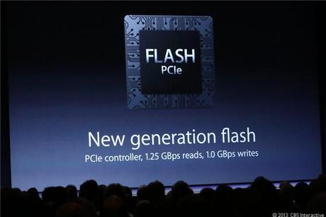 　新しいフラッシュメモリ技術により、新型Mac Proのスループットは1Gbpsを上回る。