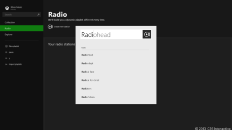 　「Xbox Music」の新たなレイアウトはWindows 8の特徴の多くを引き継ぎながらも、閲覧やラジオステーションの作成、アーティストの検索がはるかに容易になった。
