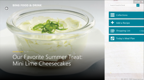 　Bing Food and Drinkの別の画面。