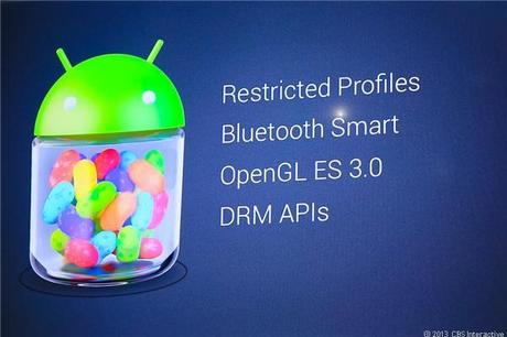 　Android 4.3について発表された主要な機能は、制限付きプロファイル、Bluetooth Smart機能、OpenGL ES対応などだ。
