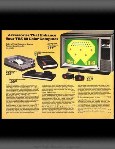 　1981年当時、TRS-80のアクセサリとして「Quick Printer」、電話インターフェース、カセットレコーダー、ビデオ受像器、ジョイスティックが用意されていた。