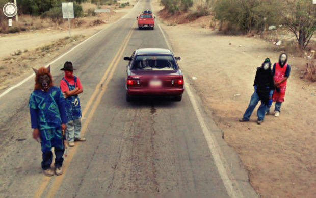 　これはメキシコ北部Nacozari de Garciaで撮影された1枚だが、運転中にはお目にかかりたくない光景だろう。