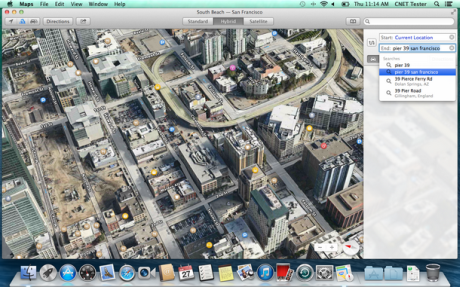 iPhoneと道順を同期できるようになるとともに、Maps内で3D Flyoverビューを見ることもできるようになった。。