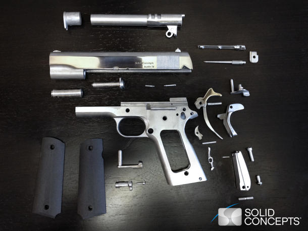 Solid Conceptsが製作した3Dプリントによる金属製の拳銃