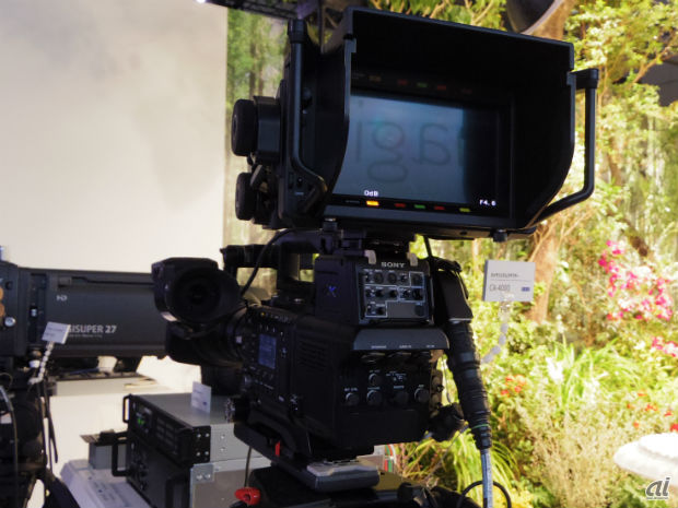 　ソニーの4Kカメラ「CineAlta Premium F65RS」。Super35mm 8K CMOSセンサを搭載したフラッグシップ機。F65RAW-HFRモードで4K 120pの収録が可能だ。
