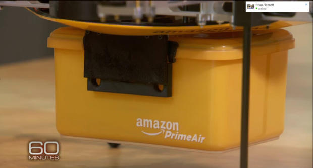 　Bezos氏によると、現世代のオクトコプターは5ポンド（約2.3kg）の荷物を運ぶことができ、Amazonが配送している商品の86％は5ポンドに収まるという。