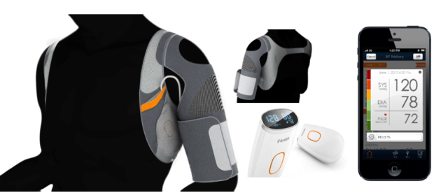 　iHealthはCES 2014で、ウェアラブル型パルスオキシメータ、携帯型血圧計、ワイヤレス携帯型心電計という、健康状態のモニタリングのために作られた3種類の新しいウェアラブル製品を発表した。