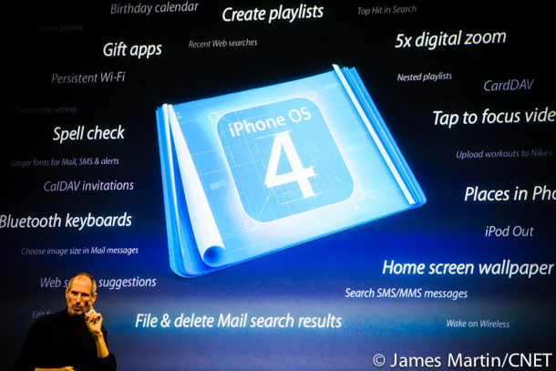 　2010年夏、「iPhone OS 4」が登場した。これは後に「iOS 4」と名称が変更される。
