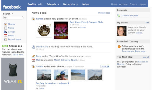　Facebookは2007年にNews Feed機能を変更し、そのサービスの中心により近いところに位置付けることにした。

　同社はまた、Facebookプラットフォームと動画を同じ年に発表している。7月には、Facebookのアクティブユーザーは3000万人に達した。
