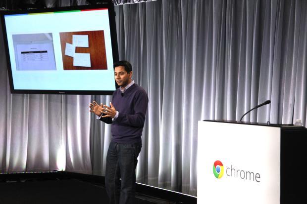 　Sengupta氏は、カリフォルニア州マウンテンビューのGoogle本社で、新しいChromebox for Meetingsを披露したが、その中で、同製品で簡単に会議に参加できることを紹介した。